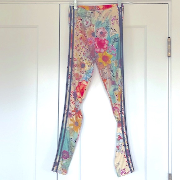 RARE Adidas Originals x Farm Rio Confete 3 Stripe Floral Leggings S/M US 6/UK 8 - Picture 3 of 6